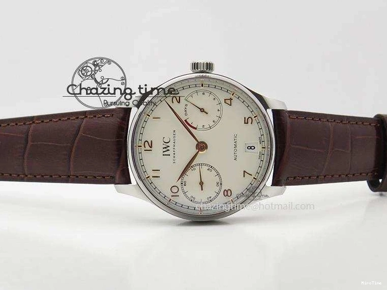 MIROTIME 1228 MoistureWicking Portuguese Real PR IW500704 ZF 1:1 Best Edition On Brown Leather Strap A52010 V 7311
